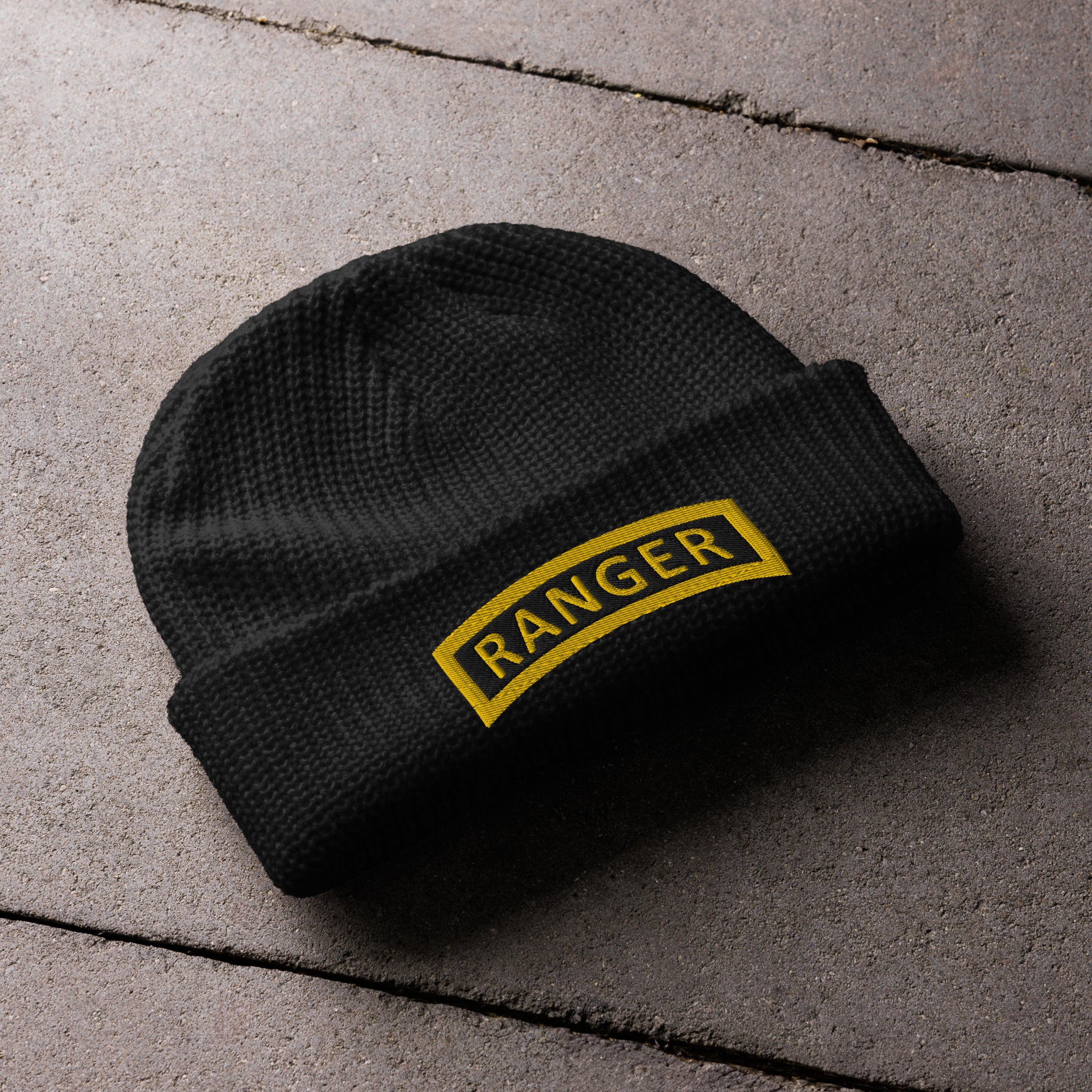 3D Patch Embroidery Law Enforcement Black Cuff Beanie United States 3D Patch Embroidery Law Enforcement Black Cuff Beanie United States