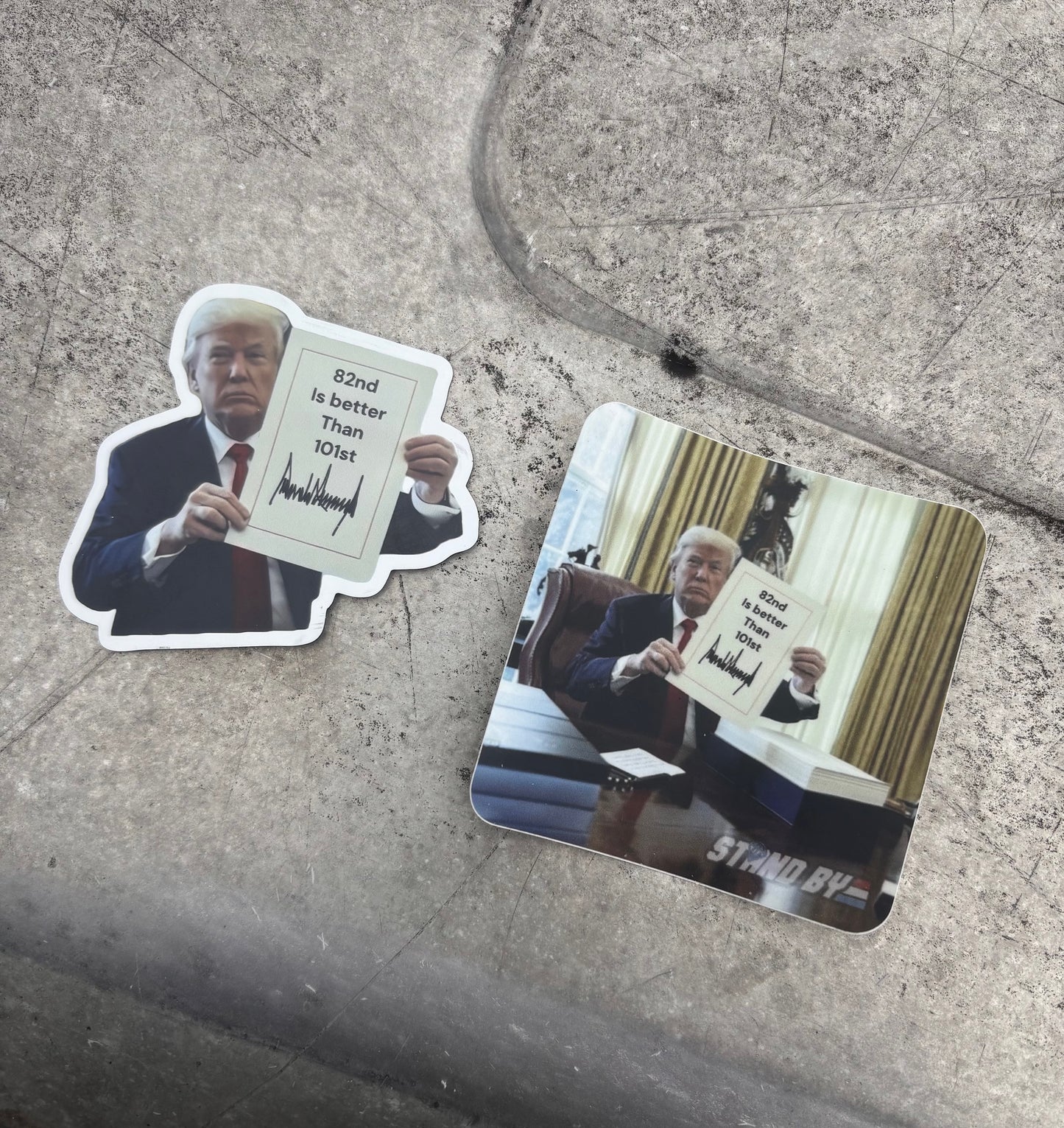 Trump 82nd sticker/magnet combo