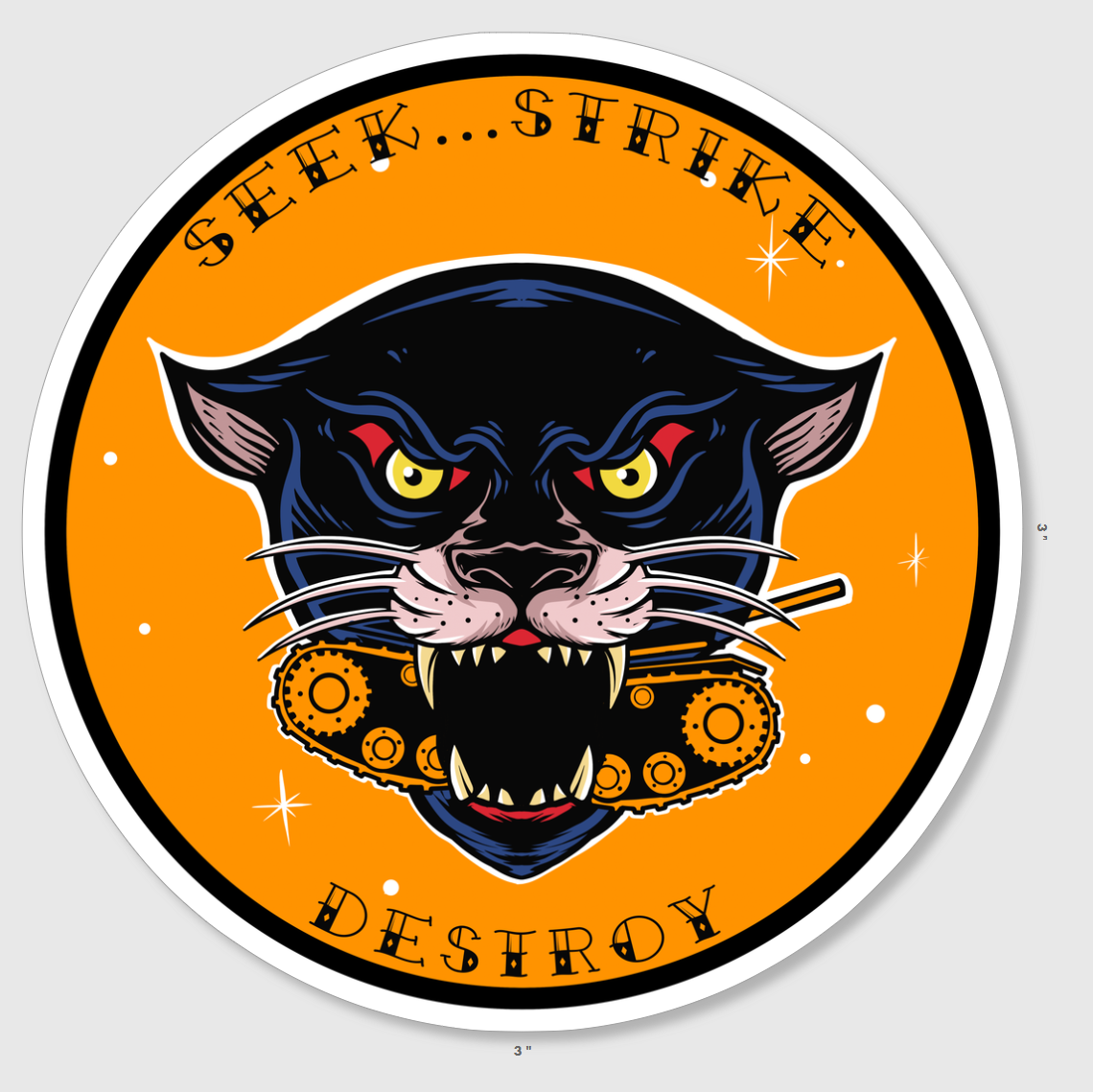Tank Destroyer Traditional Style Sticker