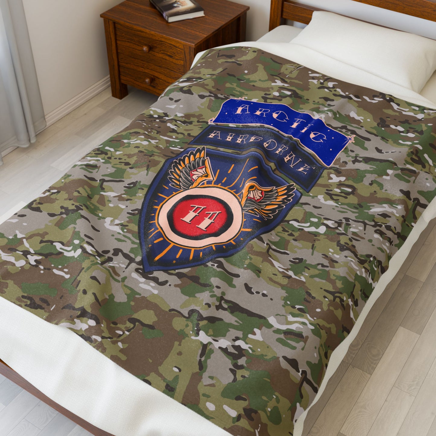 Artic 11th Airborne Plush Blanket