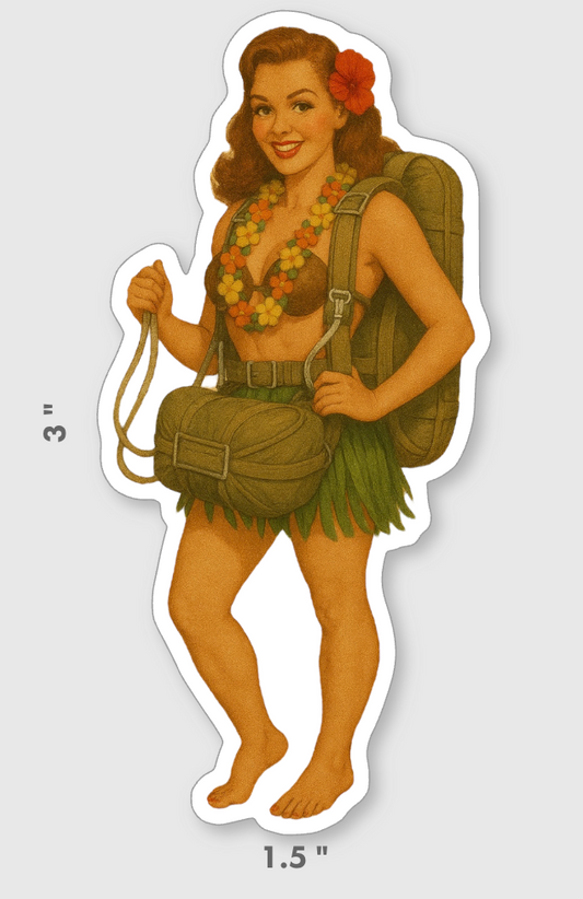 Hawaiian Pinup Sticker