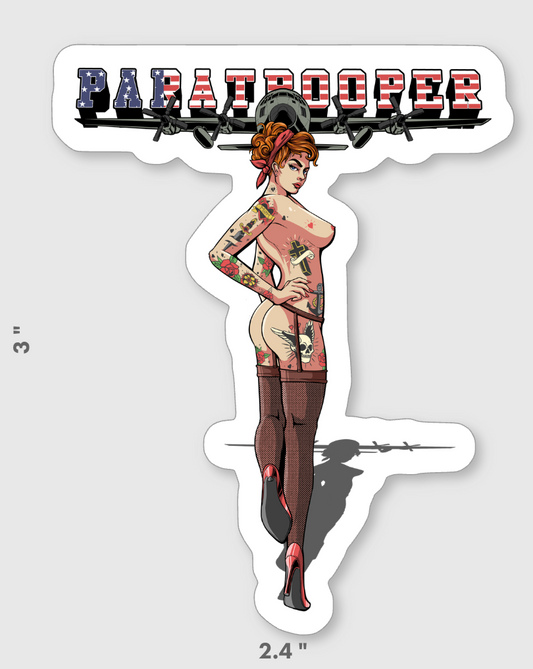 Paratrooper Pinup Sticker